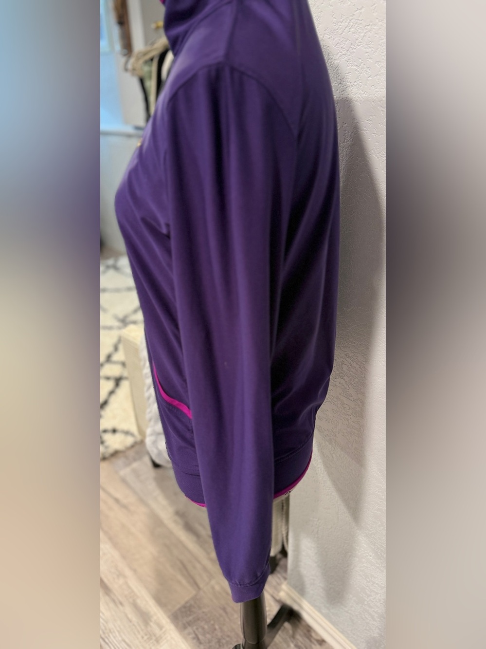 Nike Dri FIT Full Zip Track Running Jacket Purple Fuchsia Trim Medium - Picture 7 of 10